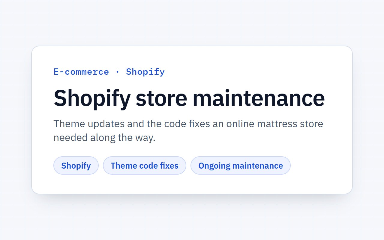 Nest Bedding: Shopify store maintenance and theme code fixes