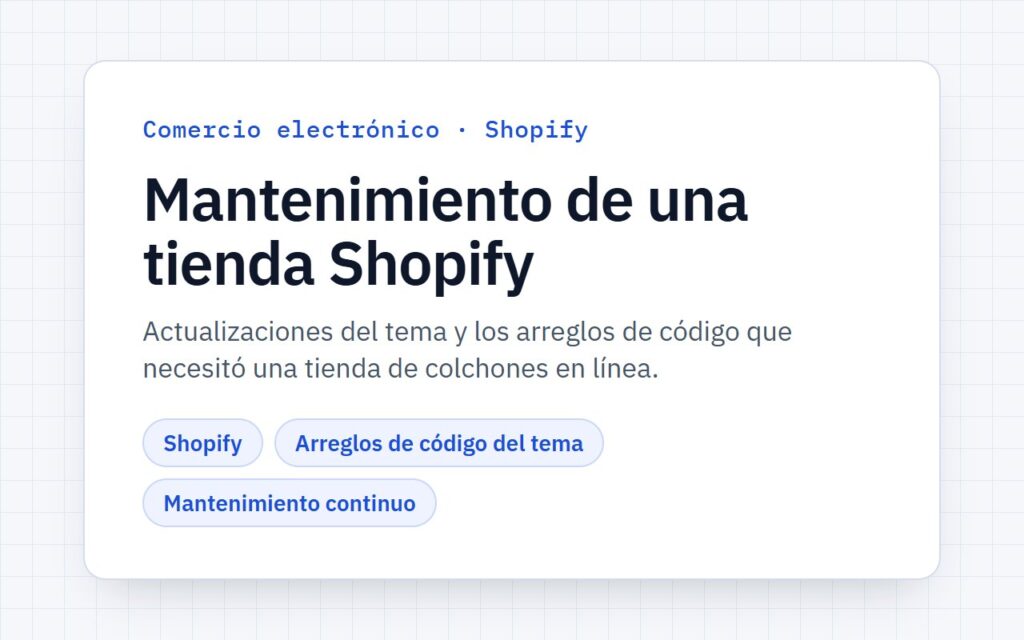 Nest Bedding: mantenimiento de una tienda Shopify y arreglos de código del tema