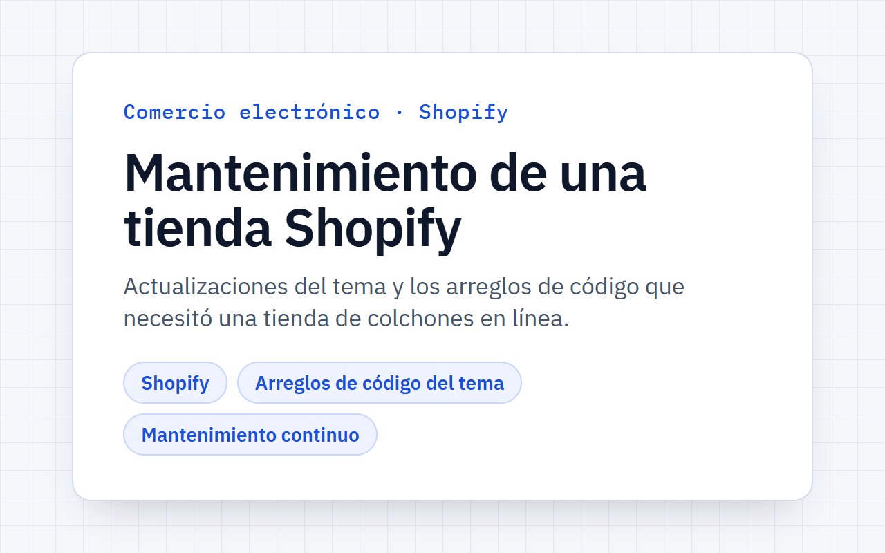 Nest Bedding: mantenimiento de una tienda Shopify y arreglos de código del tema